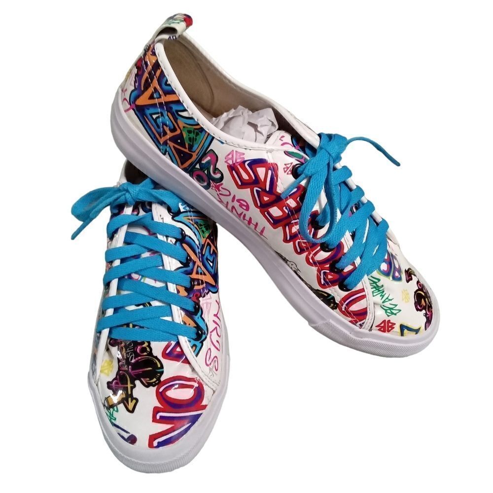 Love Nation Graffiti Sneakers Size 11 Low Top Lace Up
